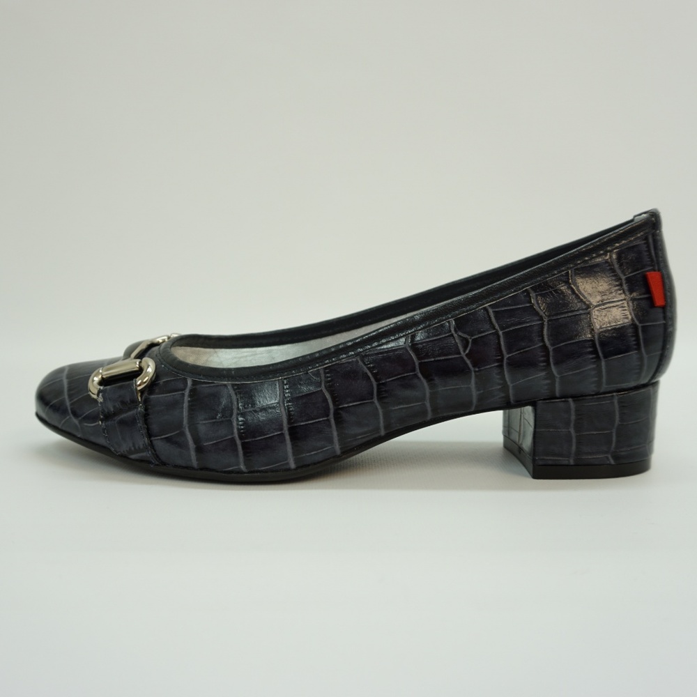 Marc Joseph New York  Croco Embossed Pumps Navy 38 - Picture 5 of 8